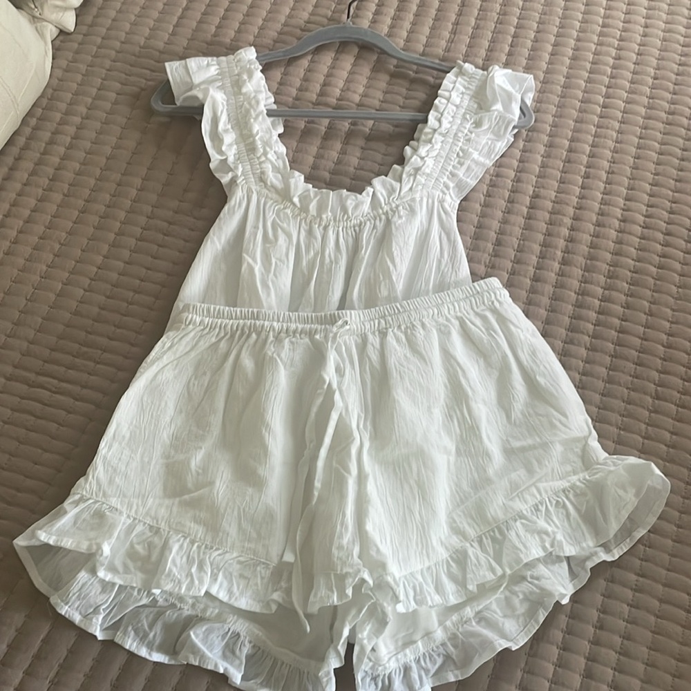 Piyama White Bridal PJ Set Size Small